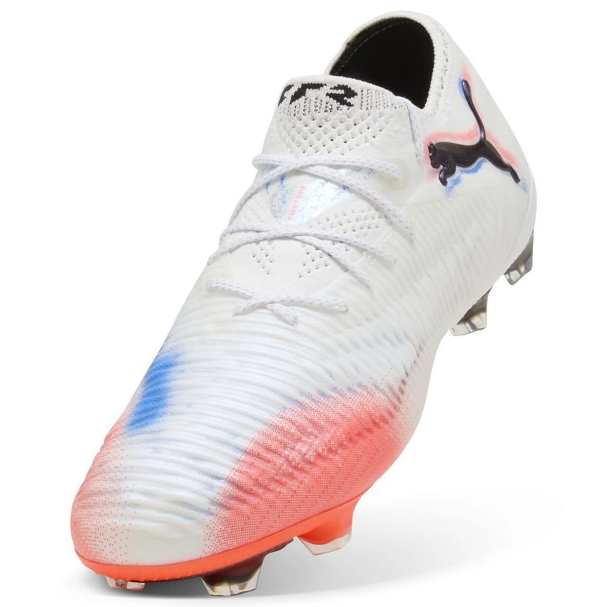 Puma Future 8 Ultimate FG Firm Ground Soccer Cleat- Puma White/Puma Black/Glowing Red