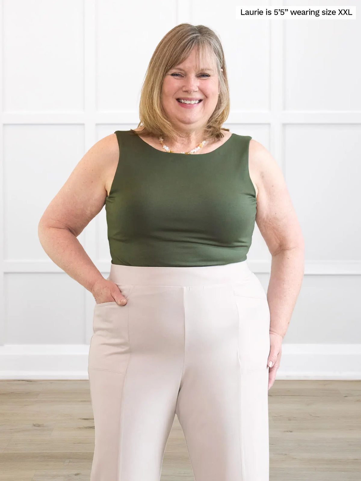 Amina reversible neckline shelf bra tank