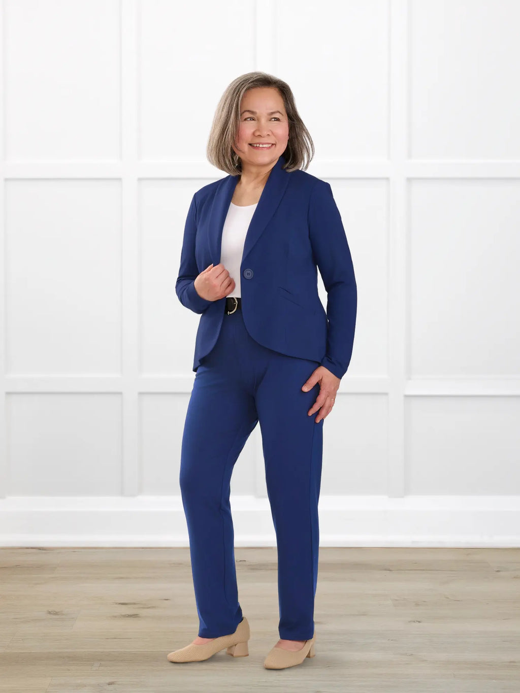 Asia mid-rise slim pant