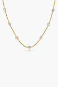 14k Gold CZ Long Links Necklace